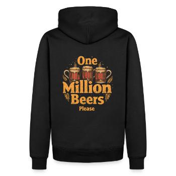 Un million de bières s’il vous plaît - Dicton de bière pour les hommes - Sweat à capuche Premium bio Homme - noir - Dos - Nico (187cm)