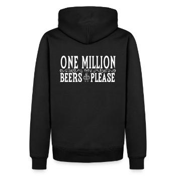 Eine Million Biere bitte - Witziger Bier Spruch - Männer Premium Bio Hoodie - Schwarz - Hinten - Nico (187cm)
