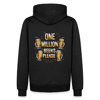 Un million de bières s’il vous plaît - Dicton pour les buveurs de bière - Sweat à capuche Premium bio Homme - noir - Dos - Nico (187cm)