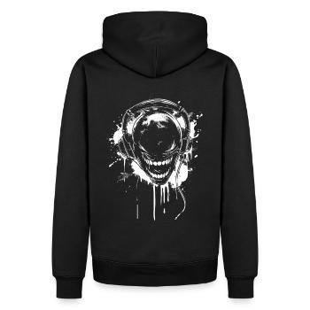 Headphones UFO DJ Alien Festival Alien - Men’s Premium Organic Hoodie - black - Back - Nico (187cm)