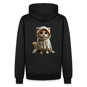 Chaton fantôme mignon - Déguisement d’Halloween - Sweat à capuche Premium bio Homme - noir - Dos - Nico (187cm)