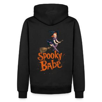 Spooky Babe Halloween Hexe Kostüm Damen - Männer Premium Bio Hoodie - Schwarz - Hinten - Nico (187cm)