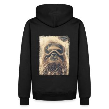 OVNI rétro vintage étrange extraterrestre paresseux de neige - Sweat à capuche Premium bio Homme - noir - Dos - Nico (187cm)