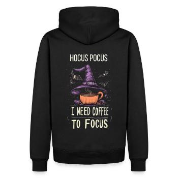 Hocus Pocus Kaffee Fledermäuse Hexenhut - Männer Premium Bio Hoodie - Schwarz - Hinten - Nico (187cm)