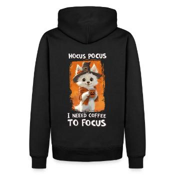 Hocus Pocus Hund Kaffee Halloween Süß - Männer Premium Bio Hoodie - Schwarz - Hinten - Nico (187cm)