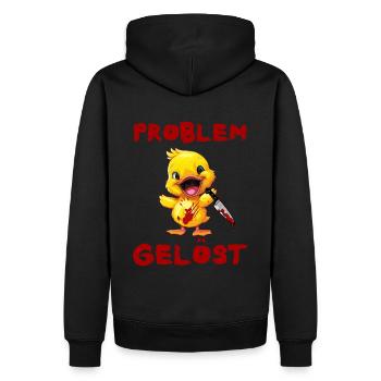 Problème résolu - Canard avec couteau Halloween - Sweat à capuche Premium bio Homme - noir - Dos - Nico (187cm)
