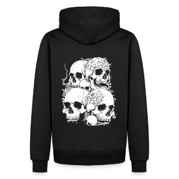Collage de crâne Halloween Totenkopf - Sweat à capuche Premium bio Homme - noir - Dos - Nico (187cm)