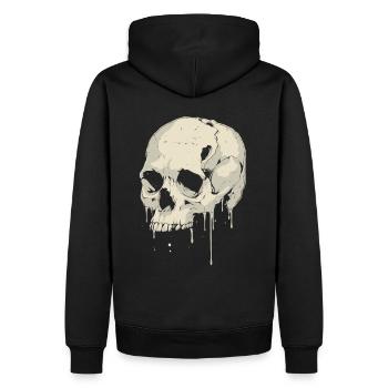 Crâne Halloween Drop Look - Crâne Squelette - Sweat à capuche Premium bio Homme - noir - Dos - Nico (187cm)