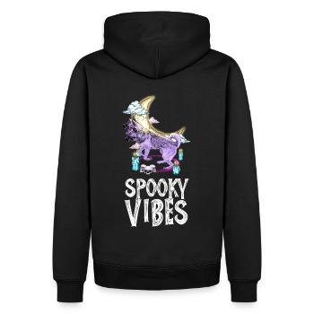 Three Headed Dog and Moon Halloween Design - Men’s Premium Organic Hoodie - black - Back - Nico (187cm)