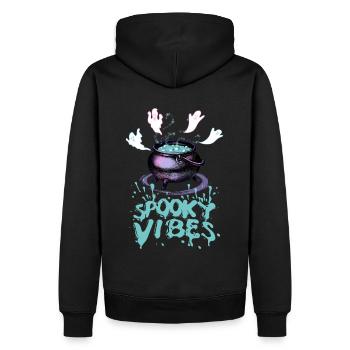 Chaudron bouillonnant et design fantôme - Sweat à capuche Premium bio Homme - noir - Dos - Nico (187cm)
