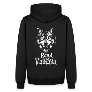 Wild Wolf Road to Valhalla Teeth - Men’s Premium Organic Hoodie - black - Back - Nico (187cm)