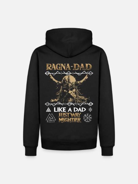 RAGNA-DAD Mægtig viking til fars dag - Herre Premium økologisk hoodie - sort