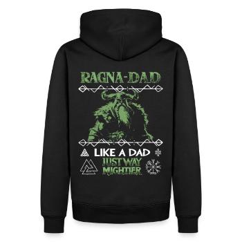 RAGNA-DAD Viking vert pour la fête des pères - Sweat à capuche Premium bio Homme - noir - Dos - Nico (187cm)