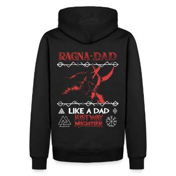 RAGNA-DAD Guerrier Viking Rouge pour les Pères Forts - Sweat à capuche Premium bio Homme - noir - Dos - Nico (187cm)