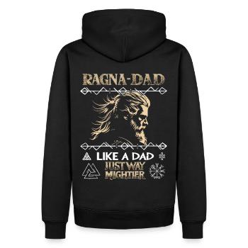 Profil viking RAGNA-DAD pour la fête des pères - Sweat à capuche Premium bio Homme - noir - Dos - Nico (187cm)