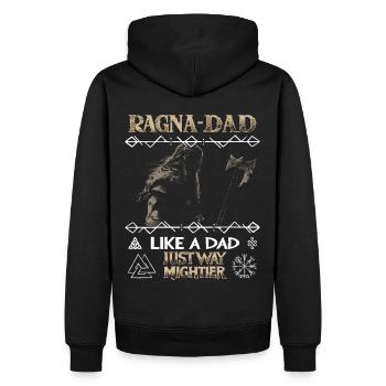 RAGNA-DAD Viking avec hache pour la fête des pères - Sweat à capuche Premium bio Homme - noir - Dos - Nico (187cm)
