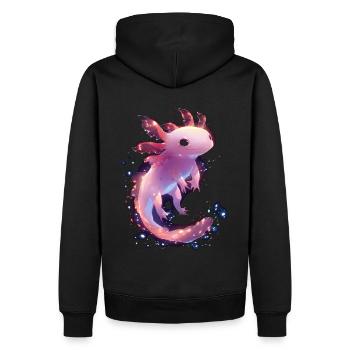 Axolotl lumineux mystique pour les amoureux des animaux - Sweat à capuche Premium bio Homme - noir - Dos - Nico (187cm)