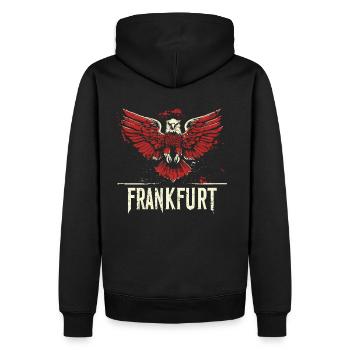 Francfort Adler Spread FFM Football Fans - Sweat à capuche Premium bio Homme - noir - Dos - Nico (187cm)