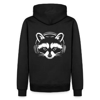 Raton laveur joueur minimaliste – Noir et blanc - Sweat à capuche Premium bio Homme - noir - Dos - Nico (187cm)