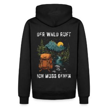 La forêt appelle la randonnée en plein air Nature pour les explorateurs - Sweat à capuche Premium bio Homme - noir - Dos - Nico (187cm)