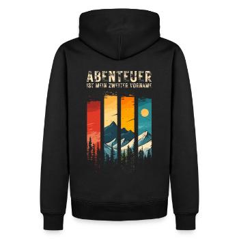 Aventure Prénom - Randonnée en montagne pour les aventuriers - Sweat à capuche Premium bio Homme - noir - Dos - Nico (187cm)