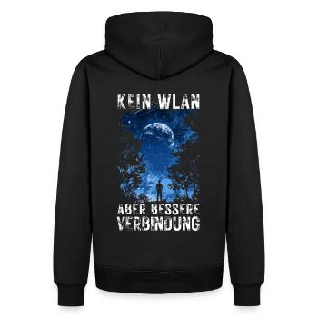 Kein WLAN Bessere Verbindung Outdoor Natur Wandern - Männer Premium Bio Hoodie - Schwarz - Hinten - Nico (187cm)