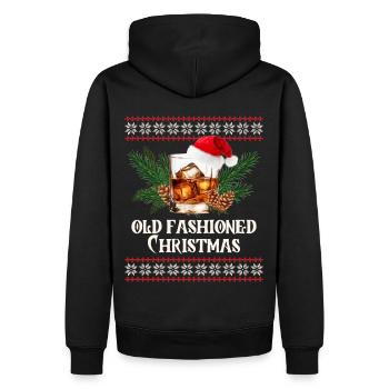 Old Fashioned Whiskey Lustiges Weihnachts Cocktail - Männer Premium Bio Hoodie - Schwarz - Hinten - Nico (187cm)