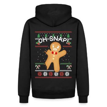 Oh Snap Gingerbread Man Tenue de pâtisserie de Noël - Sweat à capuche Premium bio Homme - noir - Dos - Nico (187cm)