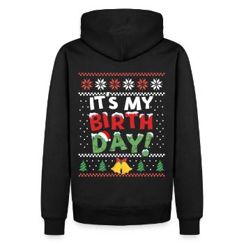 C’est ma tenue de Noël drôle d’anniversaire - Sweat à capuche Premium bio Homme - noir - Dos - Nico (187cm)