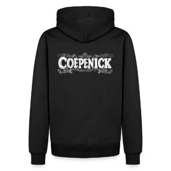 Berlin Köpenick Souvenir Cöpenick Ornament-Design - Männer Premium Bio Hoodie - Schwarz - Hinten - Nico (187cm)