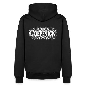 Berlin Köpenick Souvenir Cöpenick Vintage-Look - Sweat à capuche Premium bio Homme - noir - Dos - Nico (187cm)