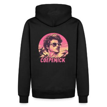 Berlin Köpenick Souvenir Cöpenick Années 80 Rétro - Sweat à capuche Premium bio Homme - noir - Dos - Nico (187cm)