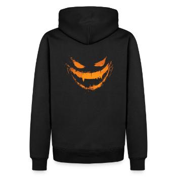 Horror Halloween Kostüm Gruseliger Jack O'Lantern - Männer Premium Bio Hoodie - Schwarz - Hinten - Nico (187cm)