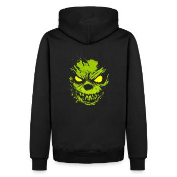 Horreur Halloween Costume Brillant Vert Monstre - Sweat à capuche Premium bio Homme - noir - Dos - Nico (187cm)