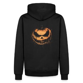 Halloween Kostüm Horror - Gruseliges Kürbisgesicht - Männer Premium Bio Hoodie - Schwarz - Hinten - Nico (187cm)