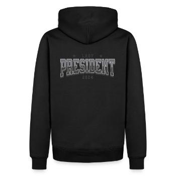 Dame Présidente 2024 : Kamala Harris pour la Présidence - Sweat à capuche Premium bio Homme - noir - Dos - Nico (187cm)