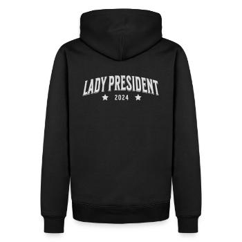 Lady President 2024: Support Kamala Harris Now - Männer Premium Bio Hoodie - Schwarz - Hinten - Nico (187cm)