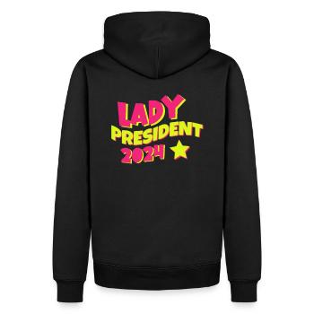 Lady President 2024: Kamala for President 2024 - Männer Premium Bio Hoodie - Schwarz - Hinten - Nico (187cm)