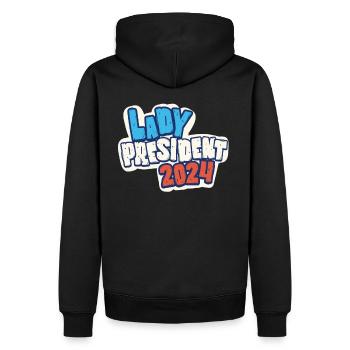 Lady President 2024 : Stand avec Kamala Harris - Sweat à capuche Premium bio Homme - noir - Dos - Nico (187cm)