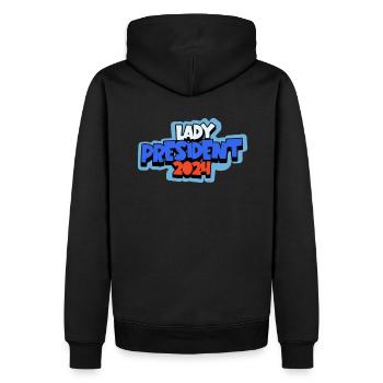 Lady President 2024: Kamala Harris Takes the Lead - Männer Premium Bio Hoodie - Schwarz - Hinten - Nico (187cm)