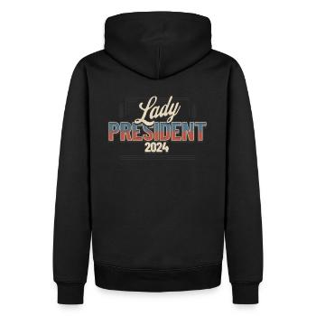 Lady President 2024: Support Kamala’s Vision 2024 - Männer Premium Bio Hoodie - Schwarz - Hinten - Nico (187cm)