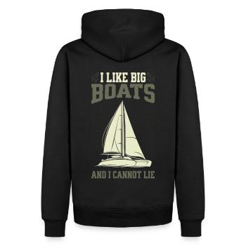 J’aime les grands bateaux et je ne peux pas mentir - voilier - Sweat à capuche Premium bio Homme - noir - Dos - Nico (187cm)