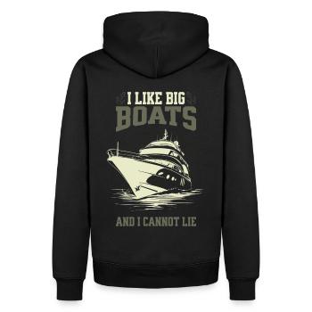 J’aime les gros bateaux et je ne peux pas mentir – Yacht Design - Sweat à capuche Premium bio Homme - noir - Dos - Nico (187cm)