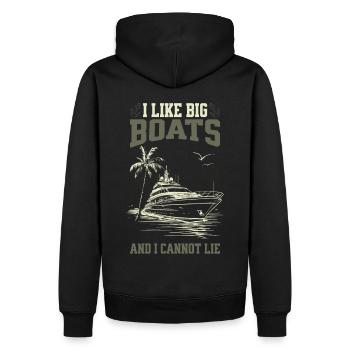 I Like Big Boats And I Cannot Lie Tropical Yacht - Men’s Premium Organic Hoodie - black - Back - Nico (187cm)