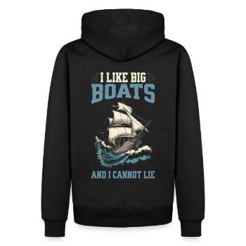 J’aime les grands bateaux et je ne peux pas mentir – voilier - Sweat à capuche Premium bio Homme - noir - Dos - Nico (187cm)