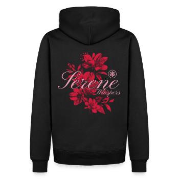 Murmures sereins Conception d’art floral - Sweat à capuche Premium bio Homme - noir - Dos - Nico (187cm)
