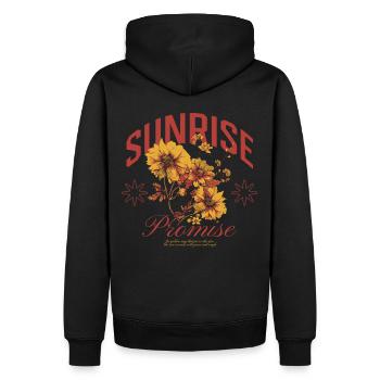 Sunrise Promise Design d’art floral - Sweat à capuche Premium bio Homme - noir - Dos - Nico (187cm)