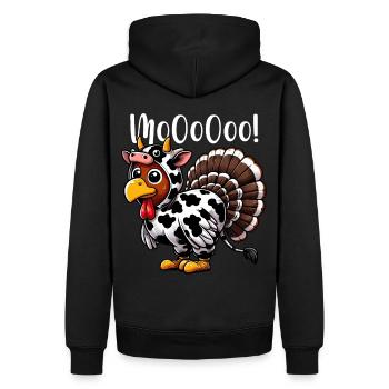 Drôle de vache Turquie Thanksgiving Design - Sweat à capuche Premium bio Homme - noir - Dos - Nico (187cm)