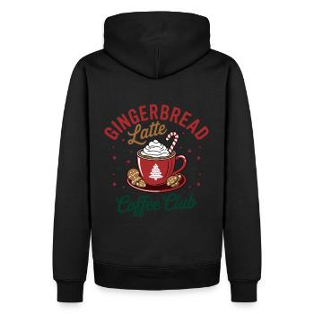 Lebkuchen Latte Kaffeeclub - Feiertagsstimmung - Männer Premium Bio Hoodie - Schwarz - Hinten - Nico (187cm)