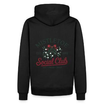 Mistelzweig Social Club - Frisch Geschnitten - Männer Premium Bio Hoodie - Schwarz - Hinten - Nico (187cm)